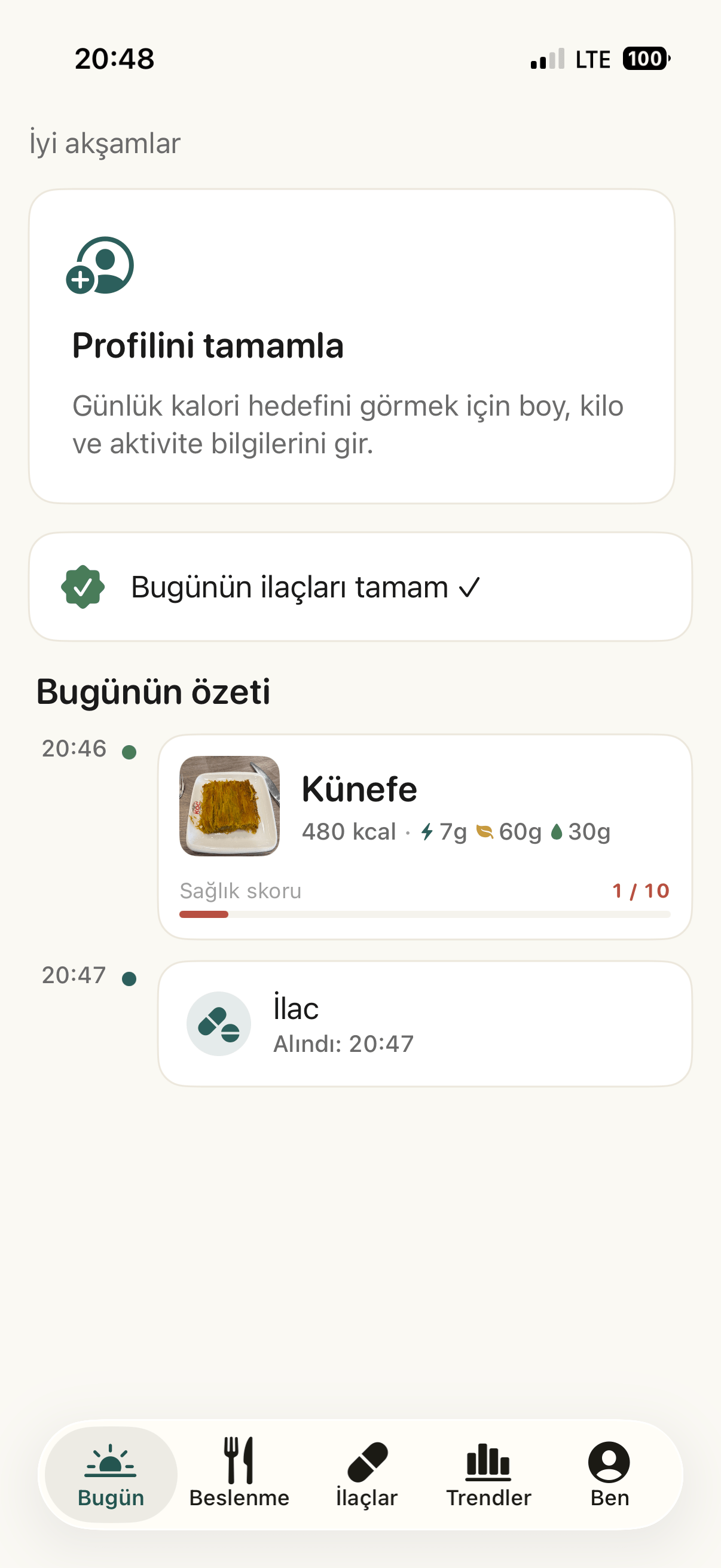 Bugün ekranı